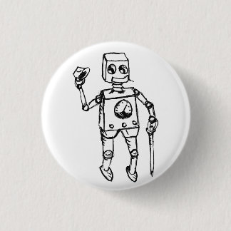 Badge Rond 2,50 Cm Beau Robot, le brave gentleman sur un