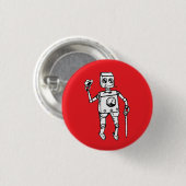Badge Rond 2,50 Cm Beau robot par Fred Wilder en rouge (Devant & derrière)