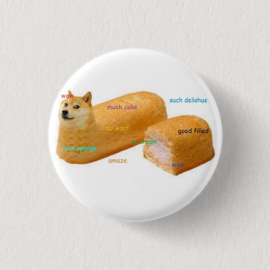 Badge Rond 2,50 Cm Beaucoup de gâteau DogeButton (Devant)