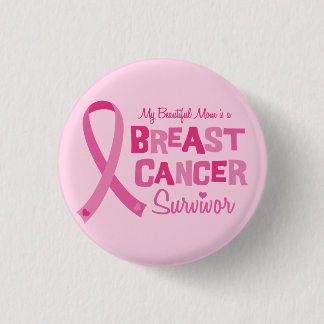 Badge Rond 2,50 Cm Beaux boutons de survivant de cancer du sein de