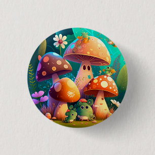 Badge Rond 2,50 Cm Beaux champignons mignons