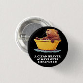 Badge Rond 2,50 Cm Beaver Lover (Devant & derrière)