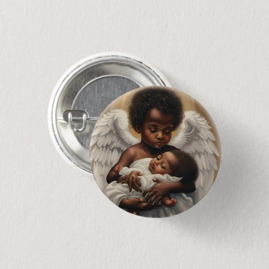 Badge Rond 2,50 Cm Bébé Anges (Devant & derrière)