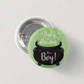 Badge Rond 2,50 Cm Bébé brasse Sorcière douche Halloween Cauldron (Devant & derrière)