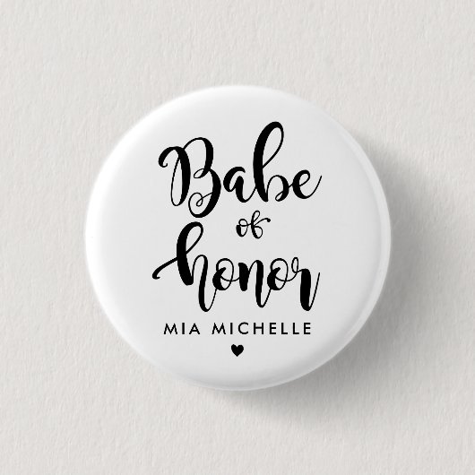 Badge Rond 2,50 Cm Bébé élégant d'honneur noir et blanc (Devant)