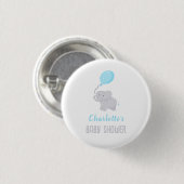 Badge Rond 2,50 Cm Bébé éléphant mignon pour une douche de bébé garço (Devant & derrière)