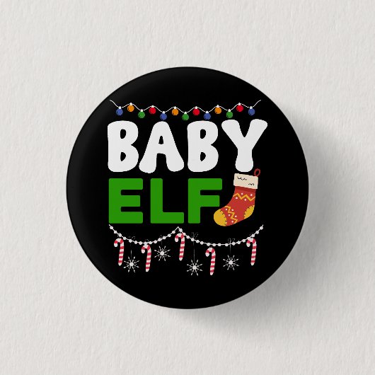 Badge Rond 2,50 Cm Bébé Elfe Noël Conception de vacances-84608 (Devant)