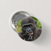 Badge Rond 2,50 Cm Bébé Gorilla Cuteness (Devant & derrière)