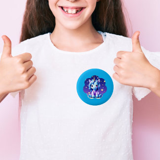 Badge Rond 2,50 Cm Bébé licorne dans le bouton de PJ