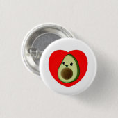 Badge Rond 2,50 Cm Bébé mignon Dessin Avocado Dans Le Coeur Rouge (Devant & derrière)