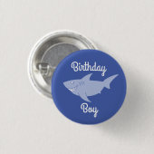 Badge Rond 2,50 Cm Bébé Requin 1er Anniversaire Bouton Épingle (Devant & derrière)