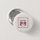 Badge Rond 2,50 Cm Bébé rouge et blanc (Devant & derrière)