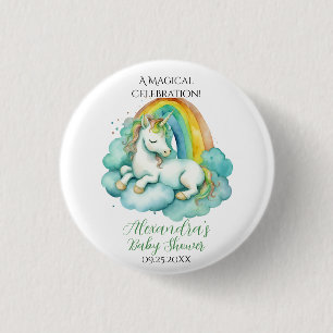 Badge Rond 2,50 Cm Bébé Unicorn Baby shower neutre de genre