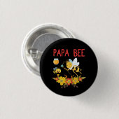 Badge Rond 2,50 Cm Beekeeper Art Papa Bee 2 (Devant & derrière)
