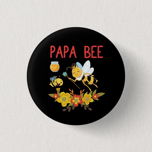 Badge Rond 2,50 Cm Beekeeper Art Papa Bee 2 (Devant)
