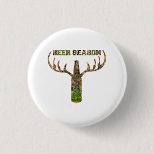 Badge Rond 2,50 Cm Beer Season Hunting Season Venin For Hunter