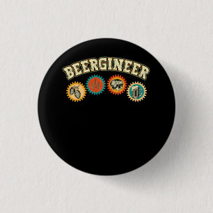 Badge Rond 2,50 Cm Beergineer Homebrew Home Craft Brasserie Brasseur 