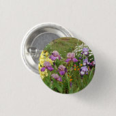 Badge Rond 2,50 Cm Belle Iris Fleur violet Fleur Photo (Devant & derrière)