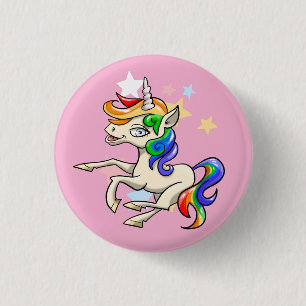 Badge Rond 2,50 Cm Belle licorne magique