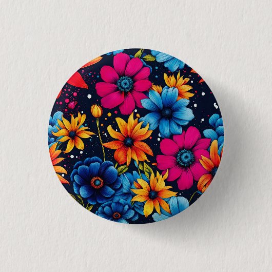 Badge Rond 2,50 Cm Belles fleurs et Roses sucrés (Devant)