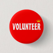 Badge Rond 2,50 Cm BÉNÉVOLE & Aide, Charité, Aide, Bouton Info (Devant)