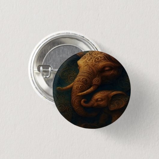 Badge Rond 2,50 Cm Benevolent Elephants Button (Devant & derrière)