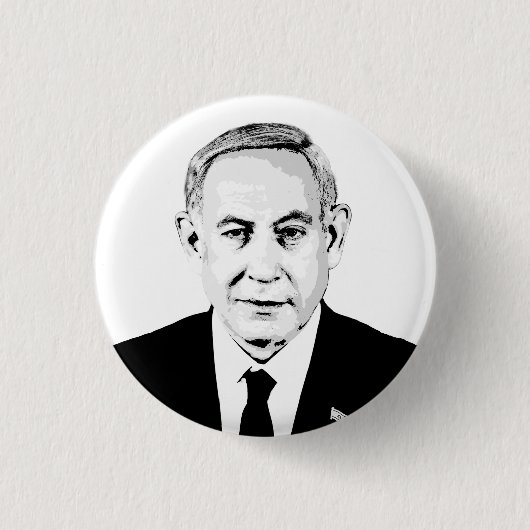 Badge Rond 2,50 Cm Benjamin Netanyahu (Devant)
