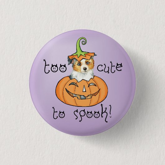 Badge Rond 2,50 Cm Berger américain miniature d'Halloween (Devant)