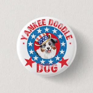 Badge Rond 2,50 Cm Berger américain patriotique miniature