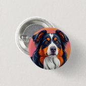 Badge Rond 2,50 Cm Berger Australien (Devant & derrière)