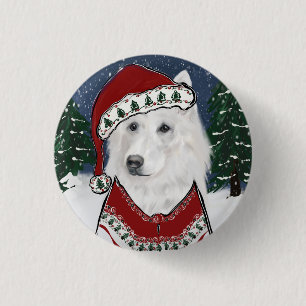 Badge Rond 2,50 Cm Berger Blanc Allemand