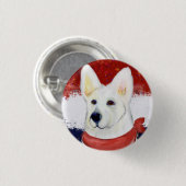 Badge Rond 2,50 Cm Berger Blanc Allemand (Devant & derrière)