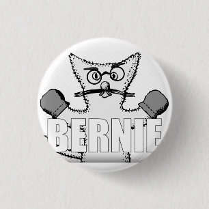 Badge Rond 2,50 Cm Bernie Sanders Chat avec Mittens