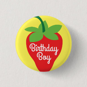 Badge Rond 2,50 Cm Berry Anniversaire mignonne fraise enfant
