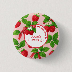Badge Rond 2,50 Cm Berry Sweet Raspberry Anniversaire de enfant Party