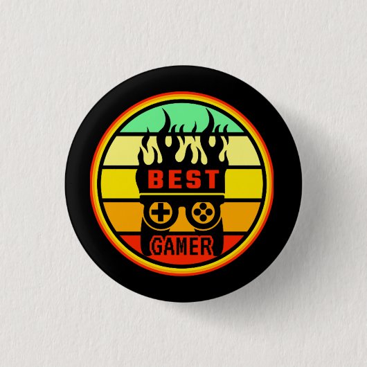 BADGE ROND 2,50 CM BEST GAMER - JEU NERD (Devant)