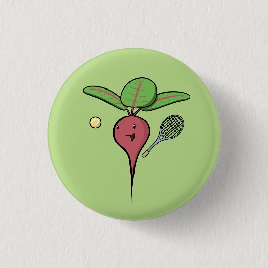 Badge Rond 2,50 Cm Betterave de tennis (Devant)