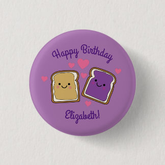 Badge Rond 2,50 Cm Beurre d'arachide et Jelly fête d'anniversaire PBJ