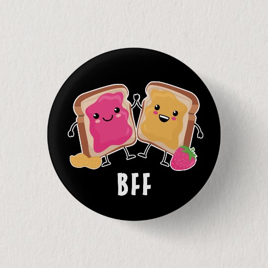 Badge Rond 2,50 Cm Beurre d'arachide + gelée : BFF Funny (Devant)