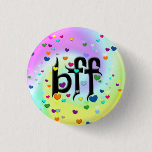 Badge Rond 2,50 Cm bff ~ coeurs