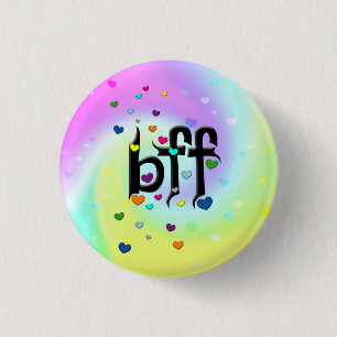 Badge Rond 2,50 Cm bff ~ coeurs