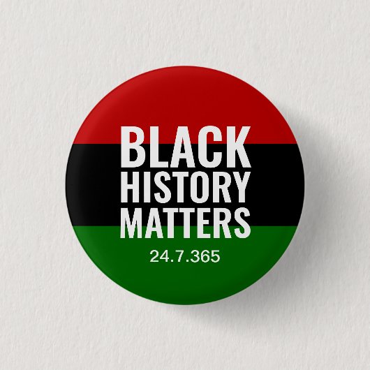 BADGE ROND 2,50 CM BHM | HISTOIRE NOIRE QUESTIONS 24.7.365 | BLM (Devant)