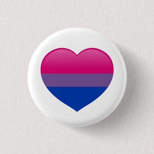 Badge Rond 2,50 Cm Bi Bisexual Drapeau Amour Coeur (Devant)