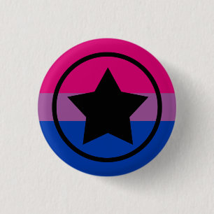Badge Rond 2,50 Cm Bi Flag Star dans un cercle