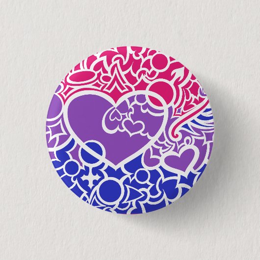 Badge Rond 2,50 Cm Bi Pride Squiggle (Devant)