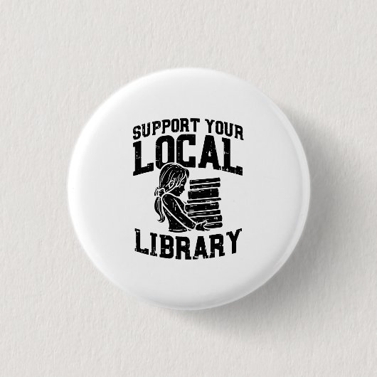 Badge Rond 2,50 Cm Bibliothécaire - Support de votre bibliothèque loc (Devant)