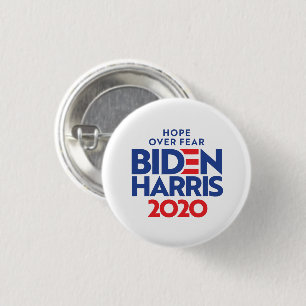 Badge Rond 2,50 Cm BIDEN HARRIS 2020 - Espoir sur la peur