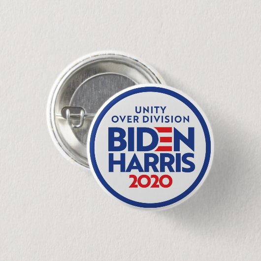Badge Rond 2,50 Cm BIDEN HARRIS 2020 : Unité sur division (Devant & derrière)