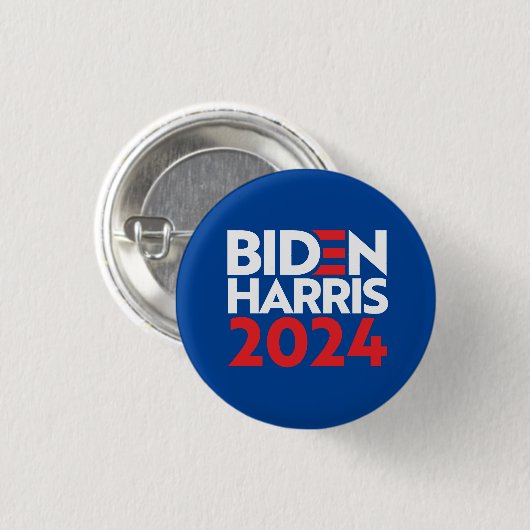 Badge Rond 2,50 Cm Biden Harris 2024 (Devant & derrière)