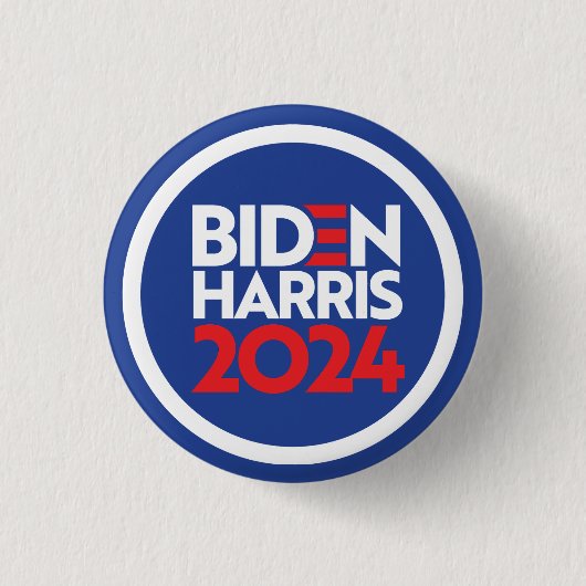 Badge Rond 2,50 Cm Biden Harris 2024 (Devant)